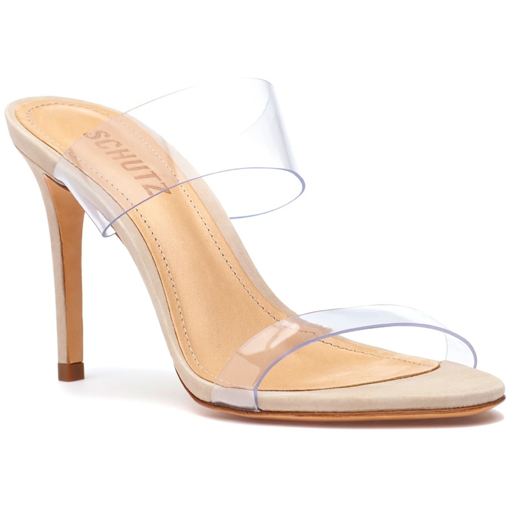 NWOB Schutz Ariella transparent nude sandals in sz 7.5
